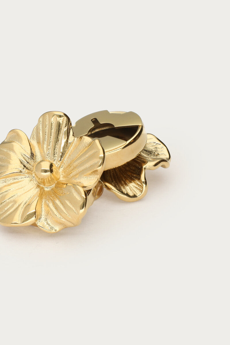 Goudkleurige bloemen knopen set - My Jewellery