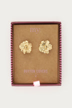 Goudkleurige bloemen knopen set - My Jewellery