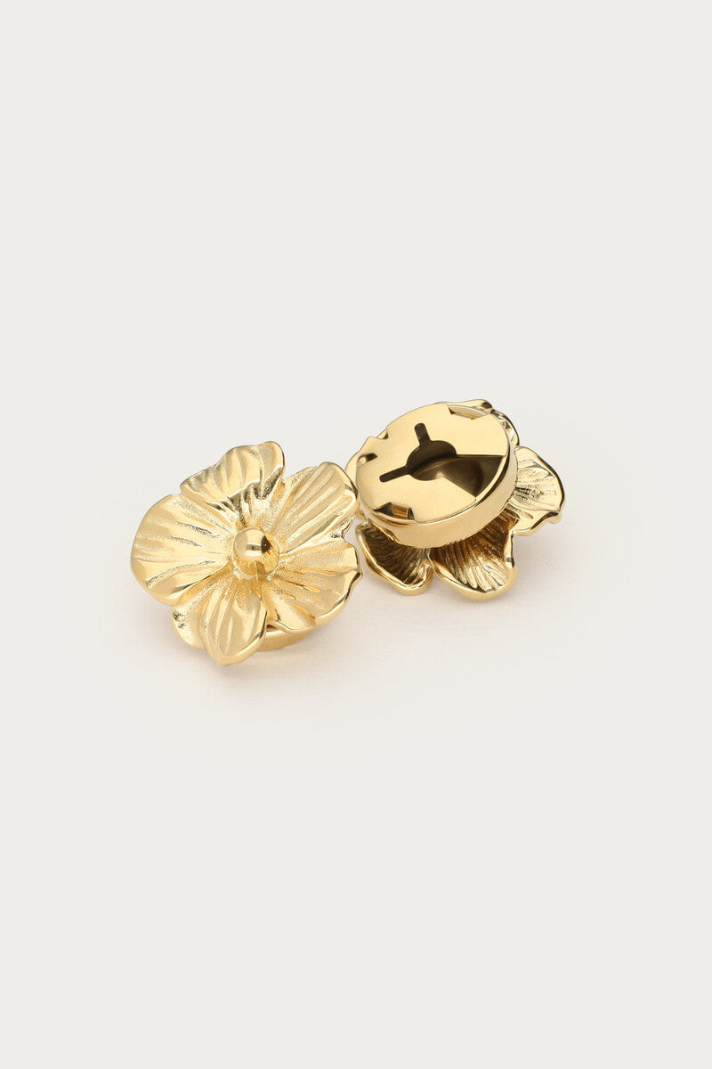Goudkleurige bloemen knopen set - My Jewellery