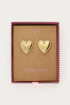 Goudkleurige hartjes knopen set - My Jewellery