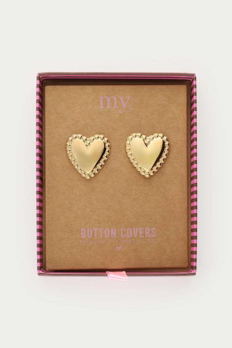 Goudkleurige hartjes knopen set - My Jewellery