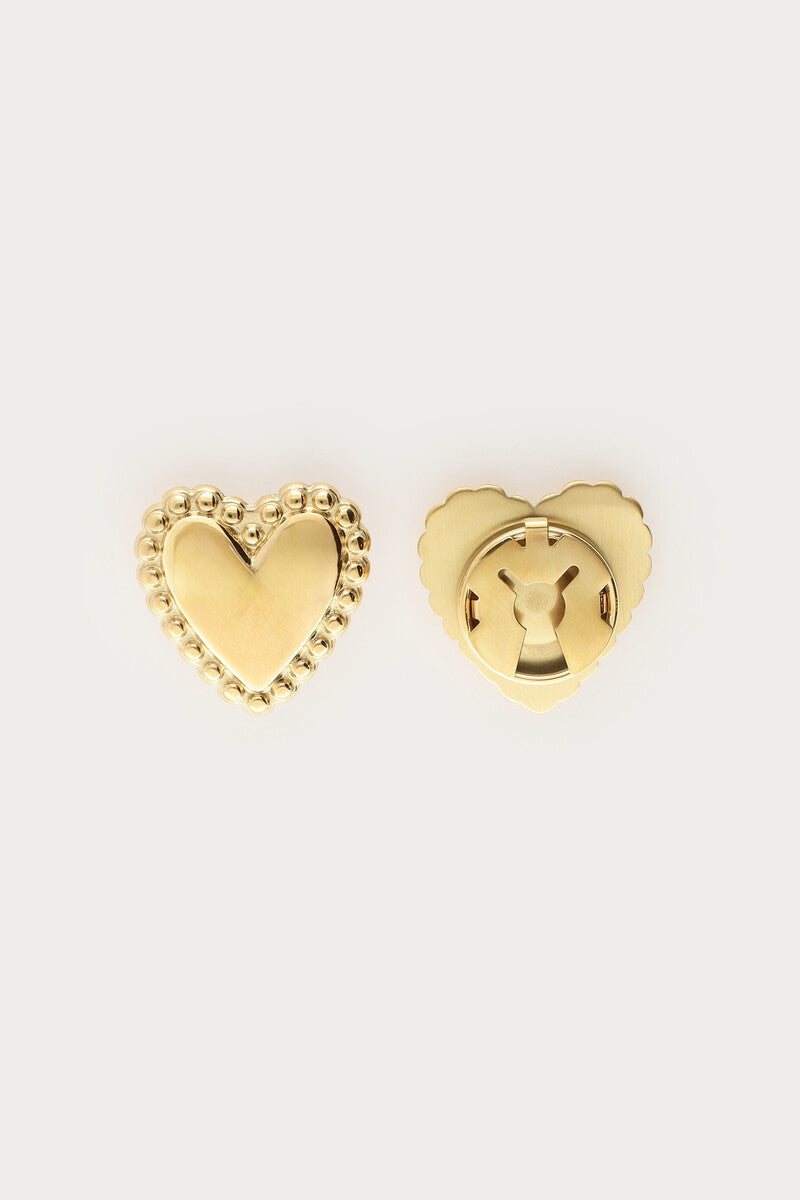 Goudkleurige hartjes knopen set - My Jewellery