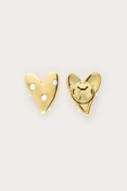 Goudkleurige hartjes met parels knopen set - My Jewellery