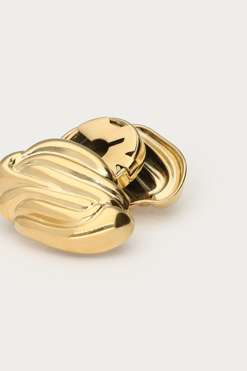 Goudkleurige strepen knopen set - My Jewellery