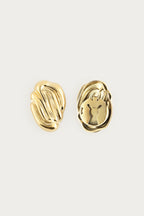 Goudkleurige strepen knopen set - My Jewellery