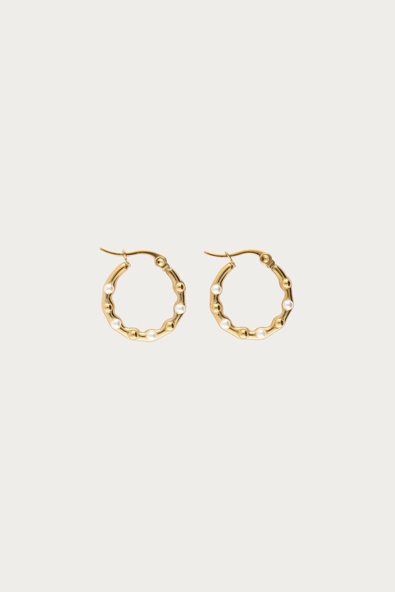 Oorringen met dots en mini imitatieparels  - My Jewellery