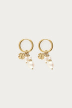 Oorringen met natuurlijke parels en klaver - My Jewellery