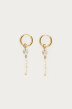 Oorringen met strass hartje en zoetwaterparels - My Jewellery