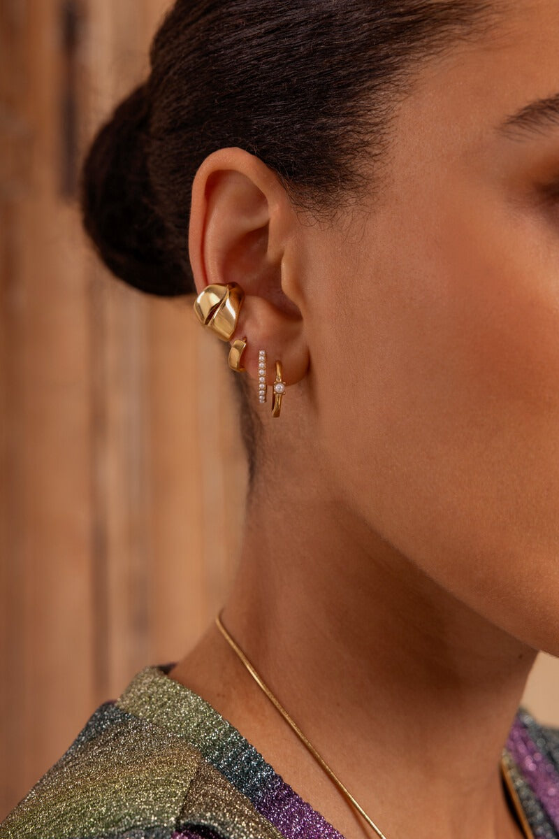 Ear game dubbele ear cuff met organische vorm