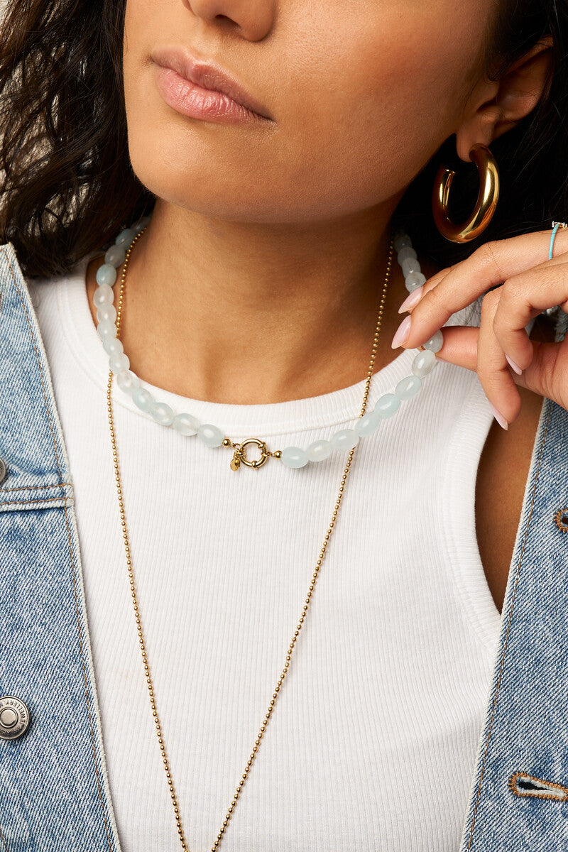 Kralenketting lichtblauw - My Jewellery