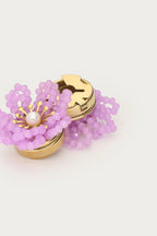 Lila bloemen knopen set - My Jewellery