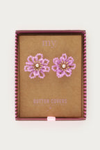 Lila bloemen knopen set - My Jewellery