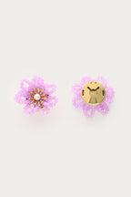 Lila bloemen knopen set - My Jewellery