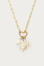 Schakelketting met hartje en natuurlijke parels - My Jewellery