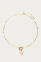 Schakelketting met hartje en natuurlijke parels - My Jewellery