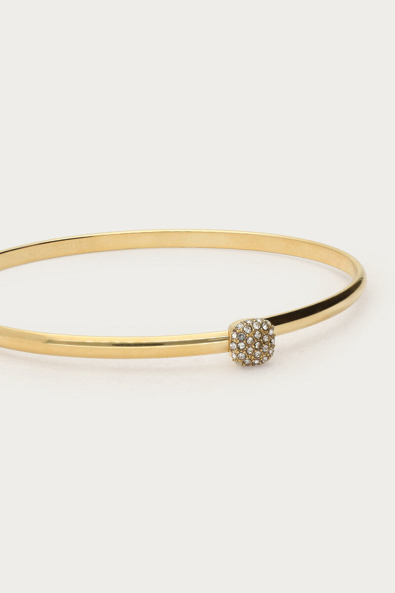 Love bangle met grote strass steen - My Jewellery