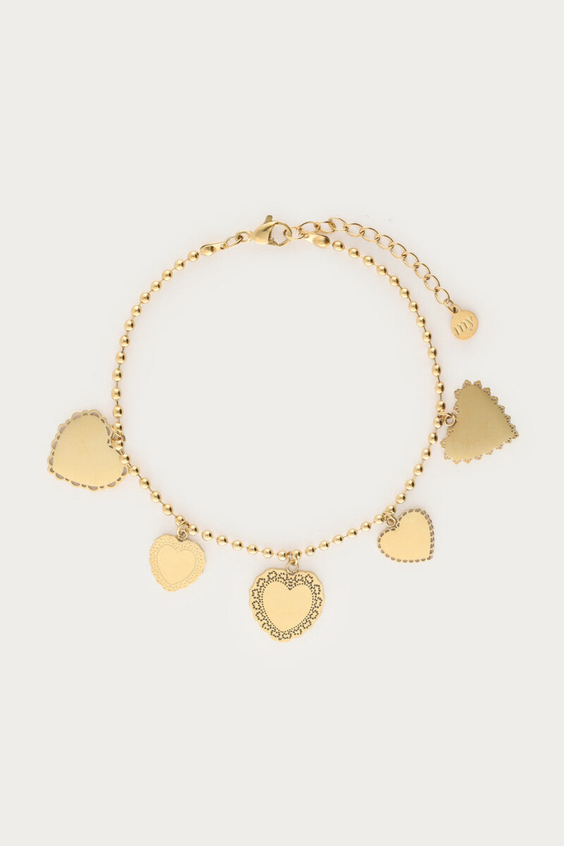 Love armband met vijf hartjes - My Jewellery