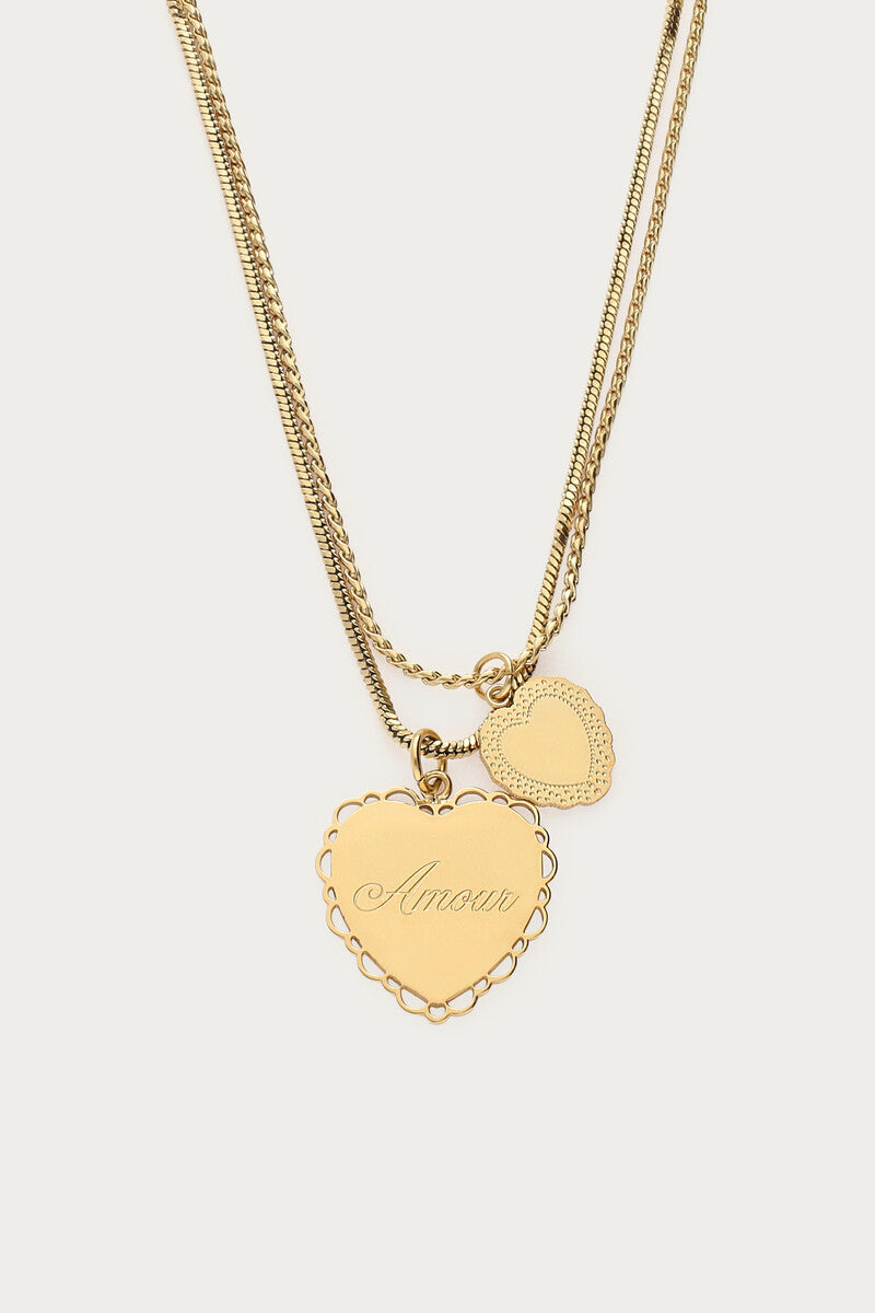 Love dubbele ketting met hartjes - My Jewellery