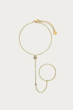 Magical hand ketting met klaver en dot strass stenen - My Jewellery