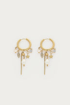 Magical oorringen met strass en hangende zoetwaterparels - My Jewellery