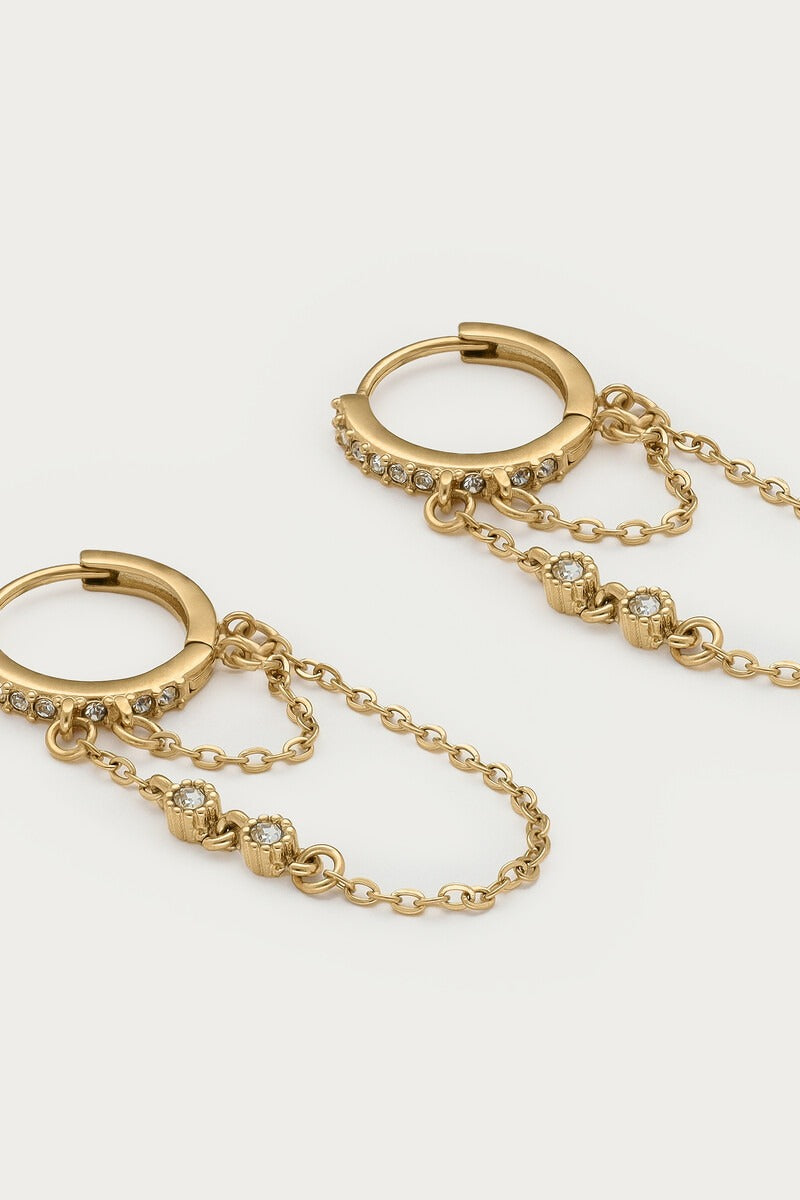 Magical oorringen met strings en strass - My Jewellery