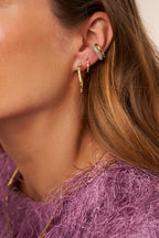Magical mini oorringen met rechthoekige strass - My Jewellery