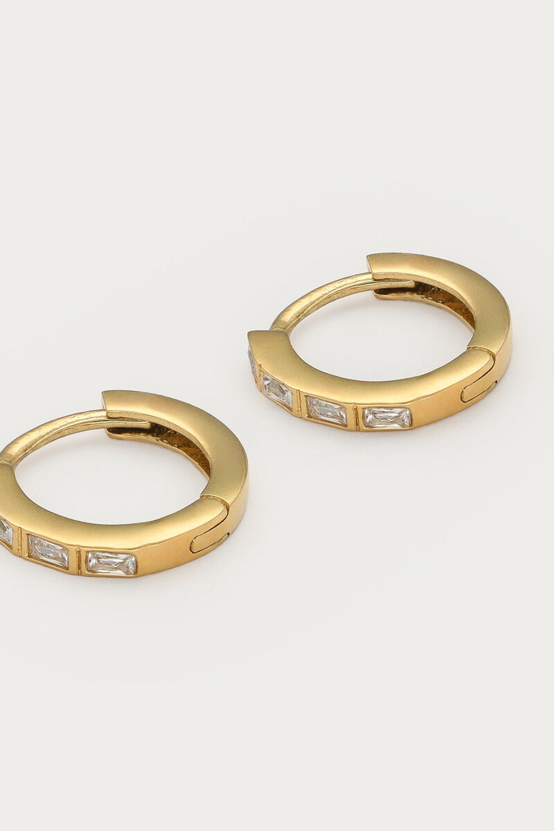 Magical mini oorringen met rechthoekige strass - My Jewellery