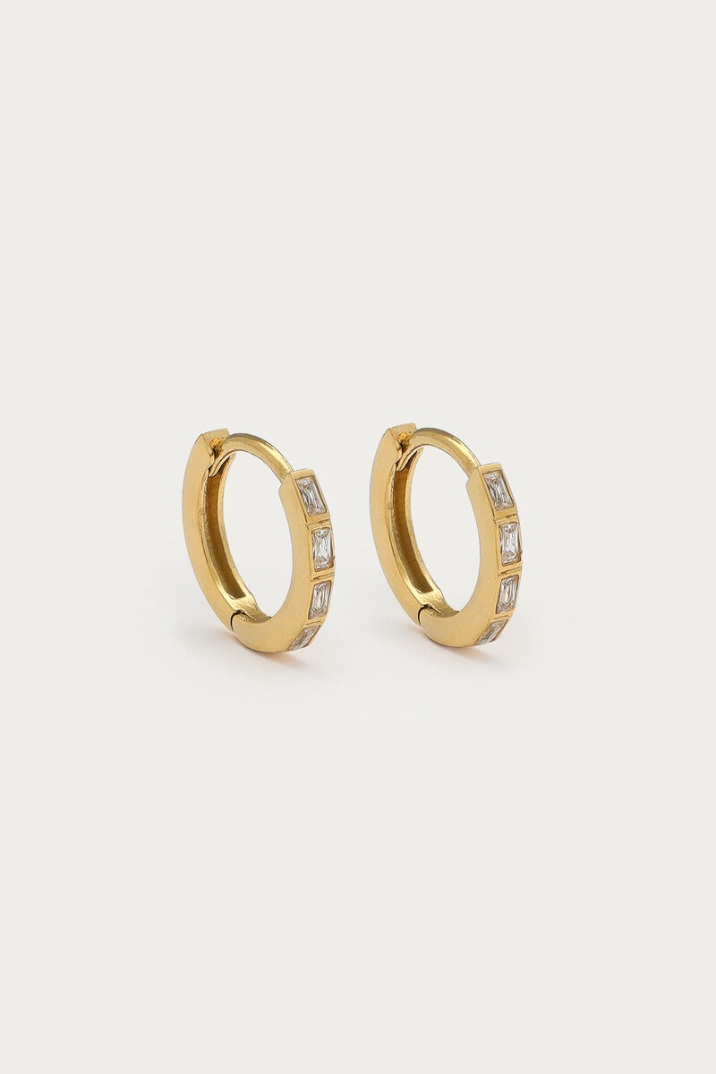 Magical mini oorringen met rechthoekige strass - My Jewellery