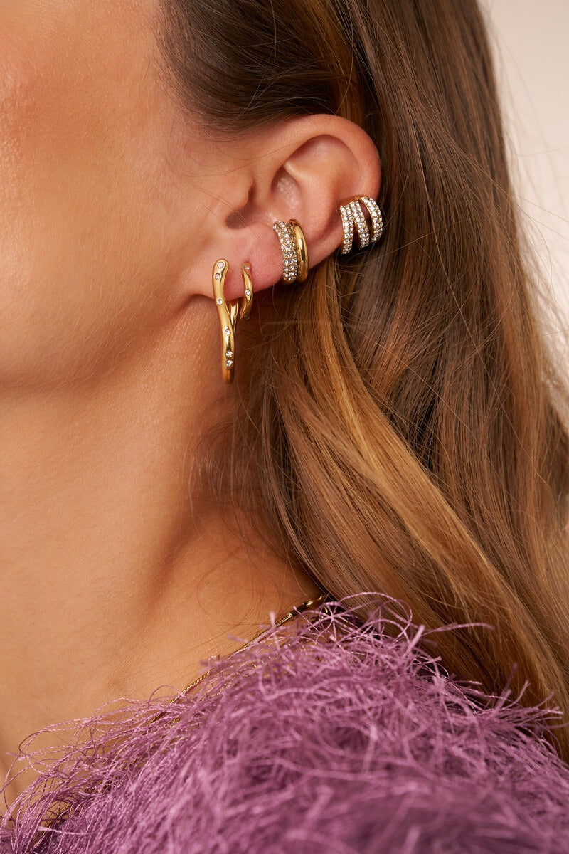 Magical mini organische oorringen met strass - My jewellery