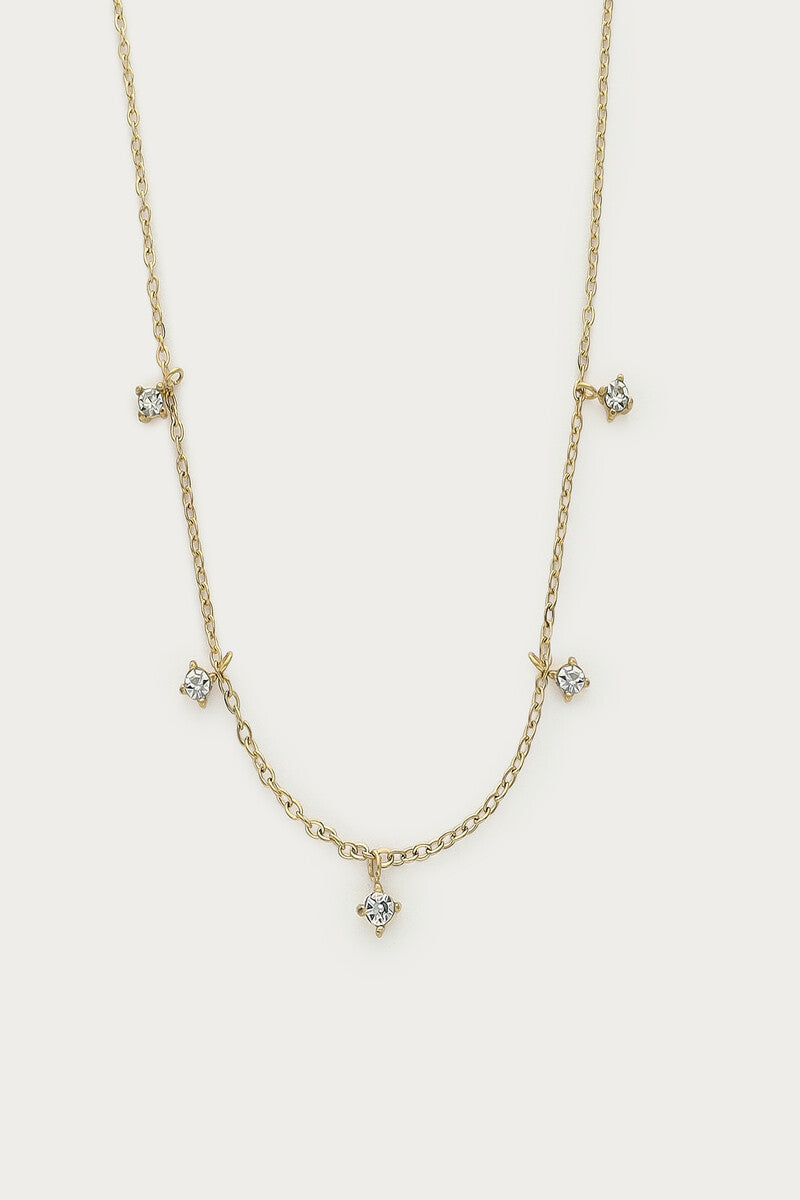 Magical ketting met vijf strass stenen - My Jewellery