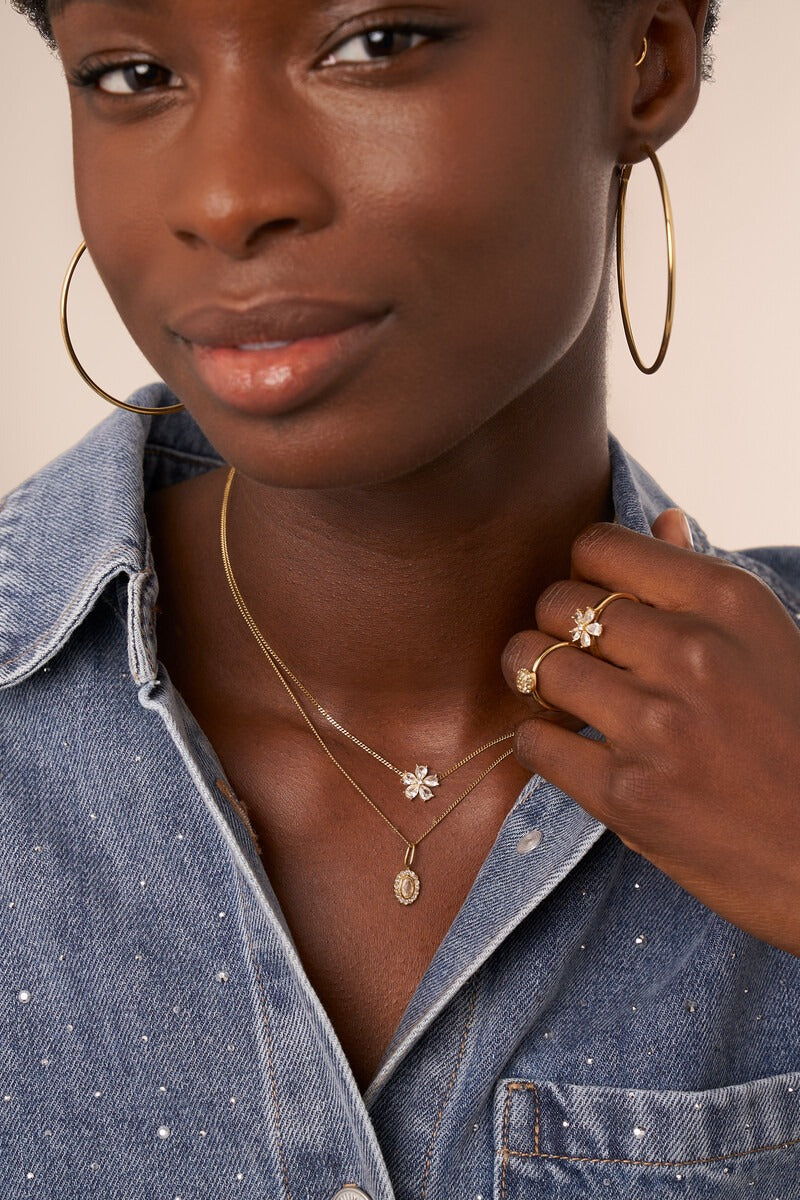 Magical ketting met ovalen strass steen - My Jewellery
