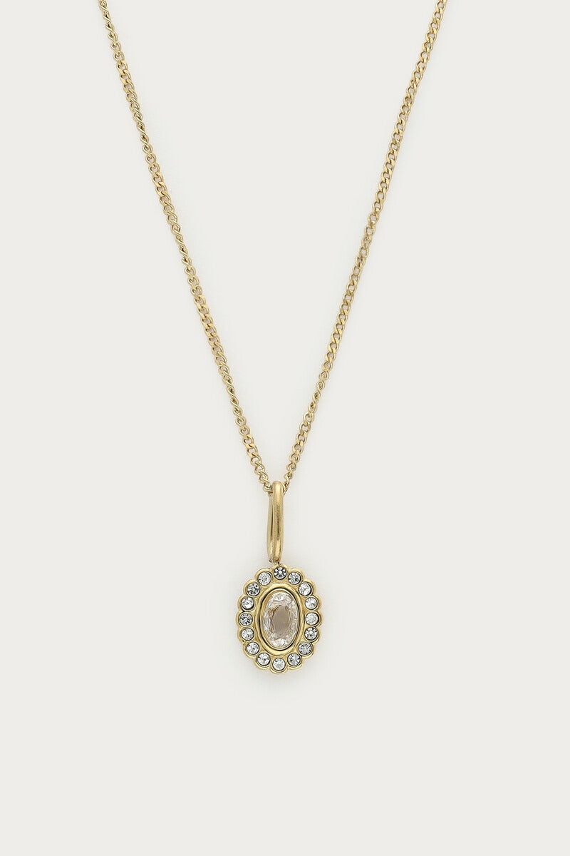 Magical ketting met ovalen strass steen - My Jewellery
