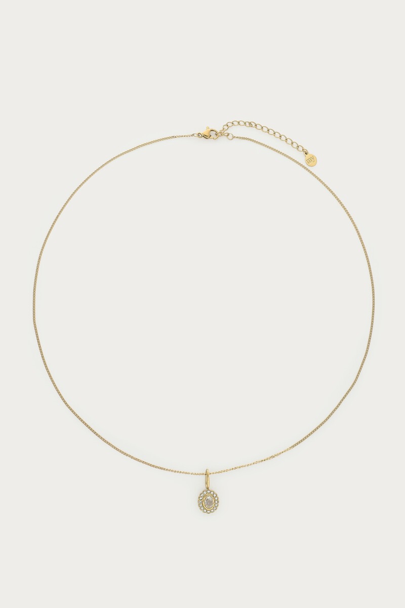Magical ketting met ovalen strass steen - My Jewellery