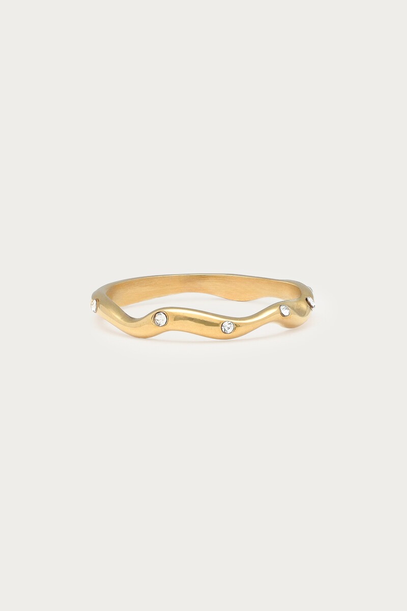 Magical ring met organische vorm en strass stenen - My Jewellery