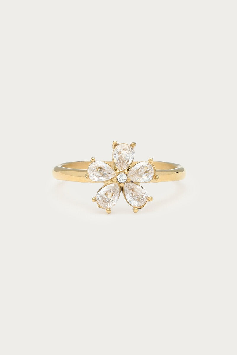 Magical statement ring met bloemen strass stenen - My Jewellery