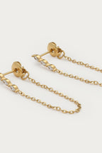 Magical studs met strass en chain - My Jewellery