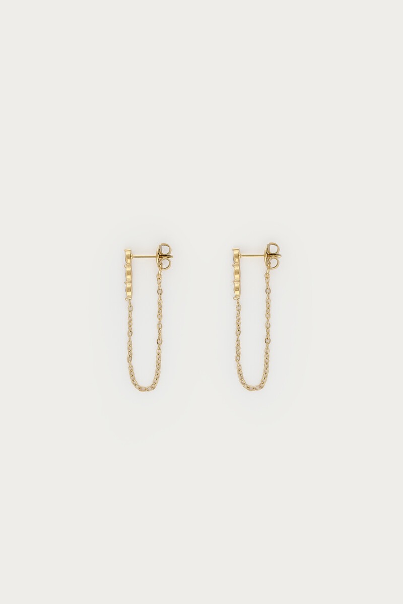 Magical studs met strass en chain - My Jewellery