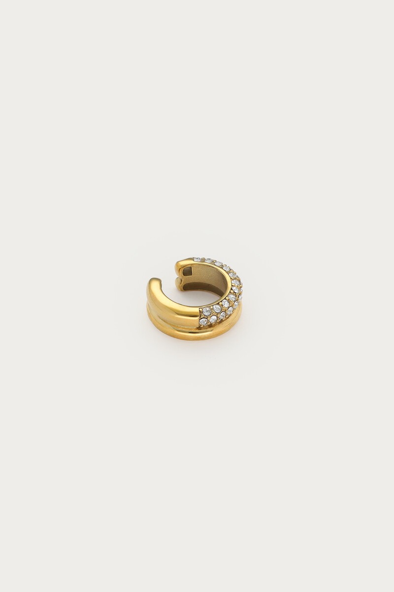 Magical driedubbele ear cuff met strass - My Jewellery