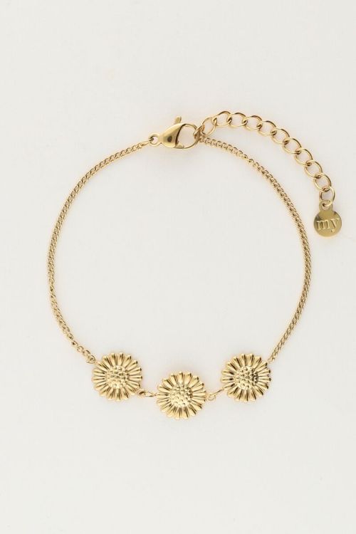 Armband met drie zonnebloemen - My Jewellery