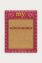 Fortune burgundy elastieken mini kralen armband - My Jewellery