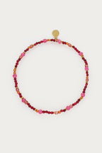 Fortune burgundy elastieken mini kralen armband - My Jewellery