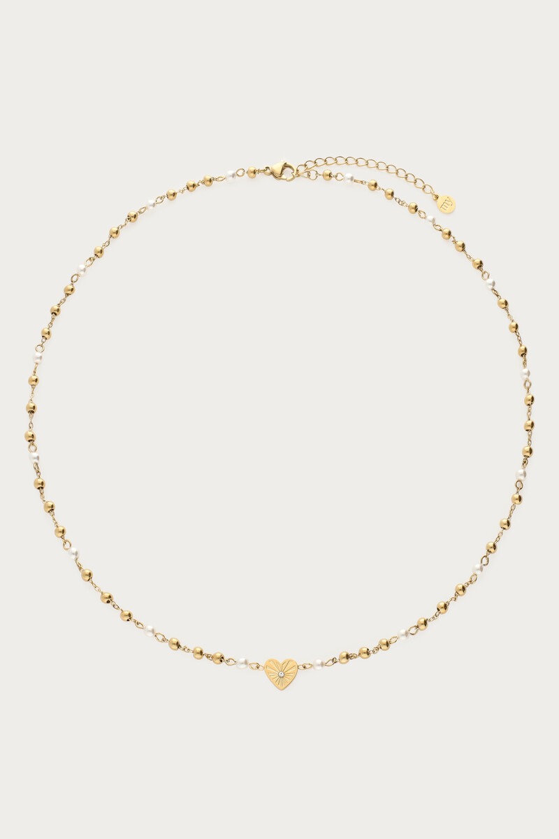 Ketting met hartje en imitatieparels  - My Jewellery
