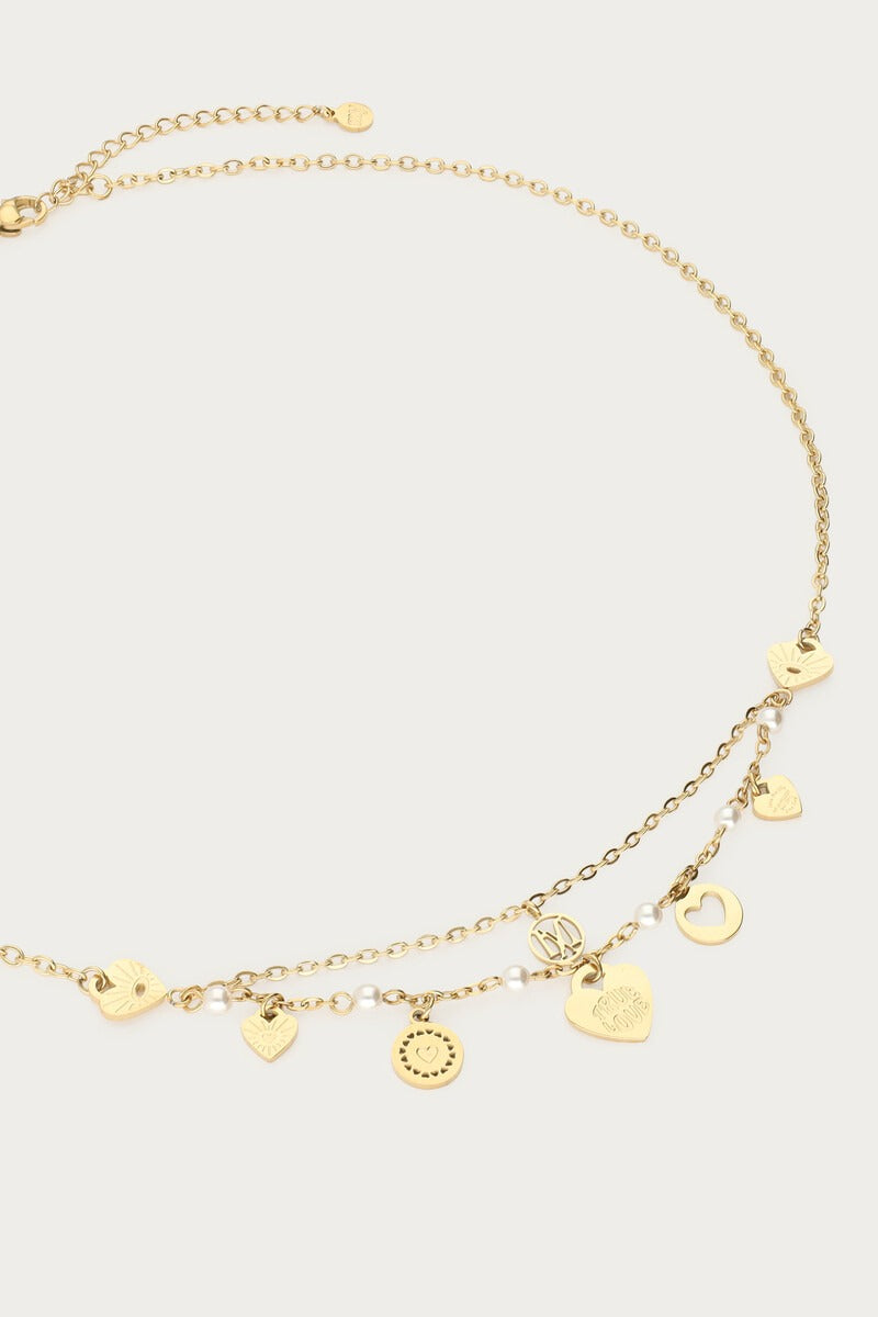 Ketting met hartjes en imitatieparels "Dream Chaser" - My Jewellery