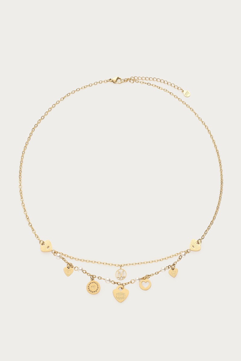 Ketting met hartjes en imitatieparels "Dream Chaser" - My Jewellery