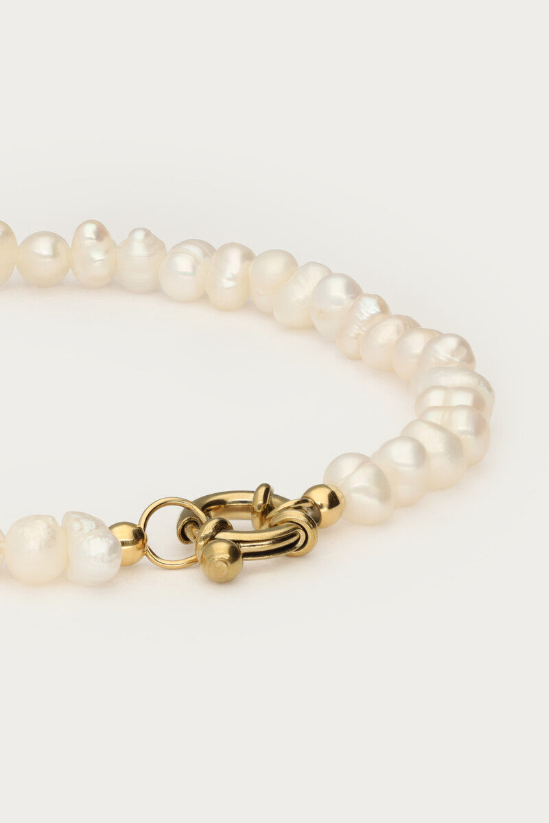 Zoetwaterparel kralen armband met slotje - My Jewellery