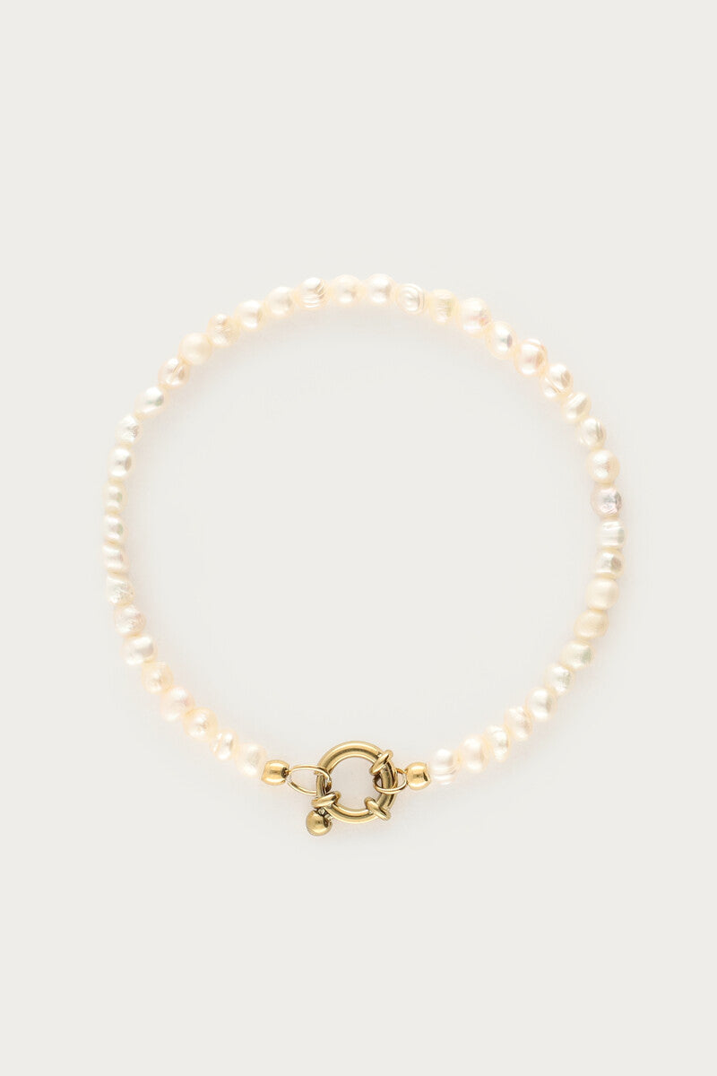 Zoetwaterparel kralen armband met slotje - My Jewellery