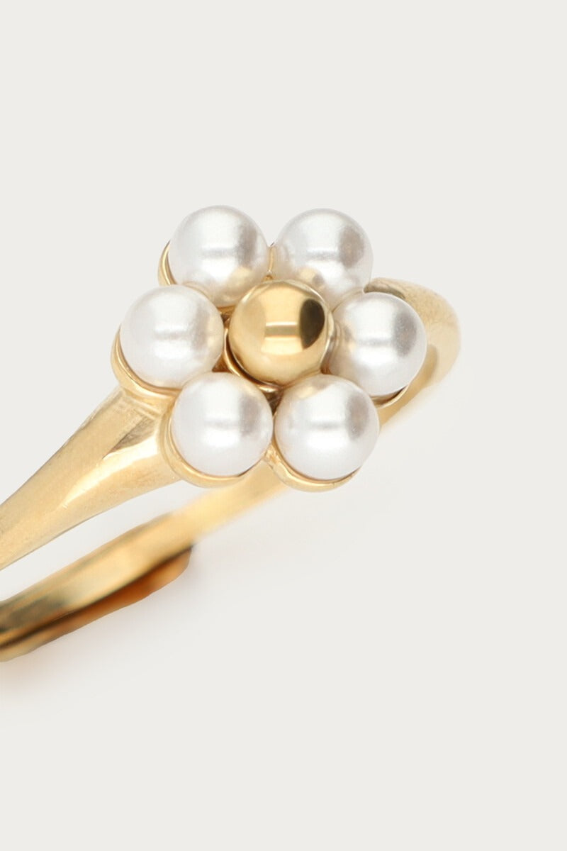 Ring met zoetwaterparel bloem - My Jewellery