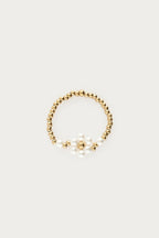 Stretch ring met imitatieparel bloem - My Jewellery
