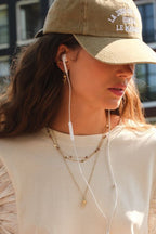 Vintage ketting met rood paarse kralen - My Jewellery