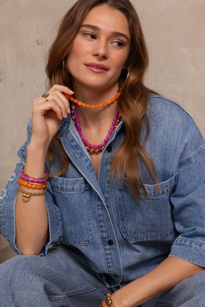 Kralenketting oranje - My Jewellery